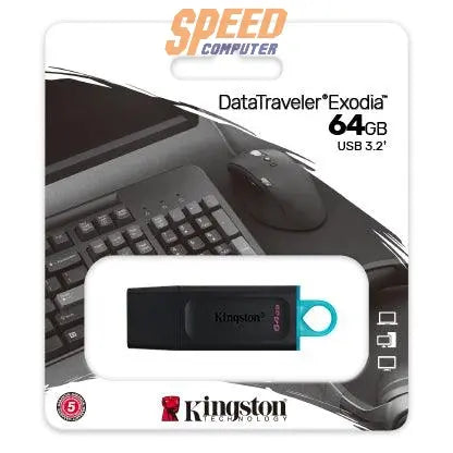 แฟลชไดรฟ์ Kingston 64Gb USB 3.2 Gen1 สีดำ - SpeedCom