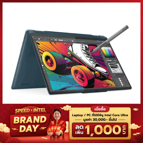 โน๊ตบุ๊ค Lenovo Yoga 7 14IML9-83DJ001MTA Ultra5 สีน้ำเงิน (Tidal Teal)SpeedCom