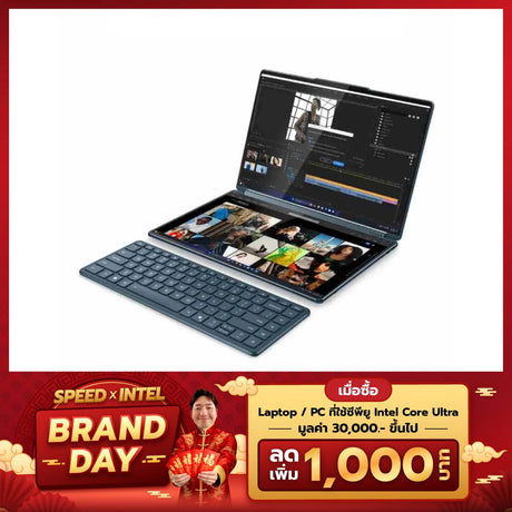 โน๊ตบุ๊ค Lenovo Yoga Book 9 14IAH10-83KJ002ATA Ultra 9 สีน้ำเงิน (Tidal Teal)SpeedCom