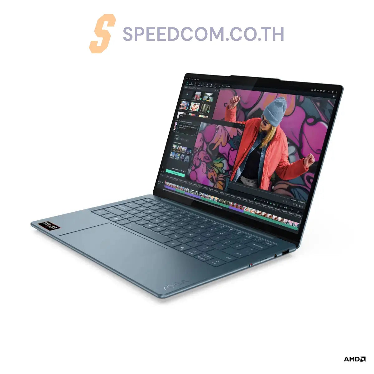 โน๊ตบุ๊ค Lenovo Yoga Slim 7 14AKP10-83JY000TTA Ryzen AI 7 สีน้ำเงิน (Tidal Teal) - SpeedCom