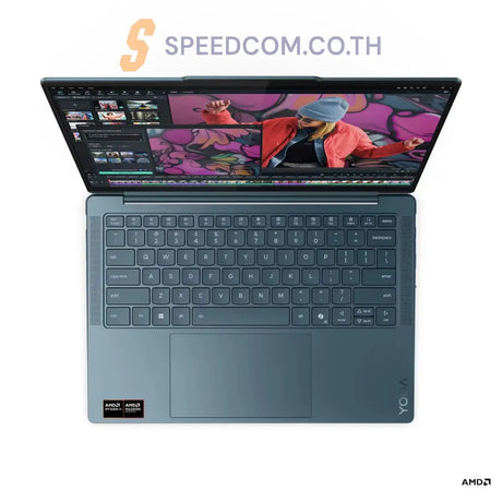 โน๊ตบุ๊ค Lenovo Yoga Slim 7 14AKP10-83JY0036TA Ryzen AI 7 สีน้ำเงินอมเขียว (Tidal Teal)