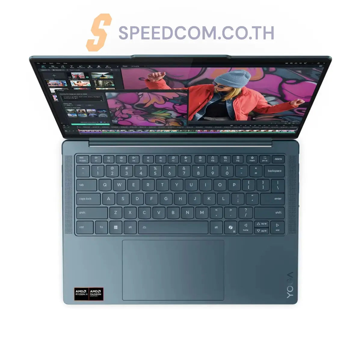 โน๊ตบุ๊ค Lenovo Yoga Slim 7 14AKP10-83JY007KTA Ryzen AI 7 สีฟ้า (Tidal Tealz) - SpeedCom