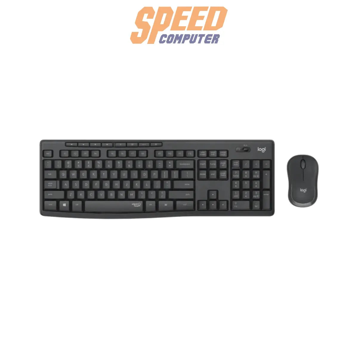 คีย์บอร์ดและเมาส์ไร้สาย Logitech MK295R Silent Wireless Combo สีดำ - SpeedCom
