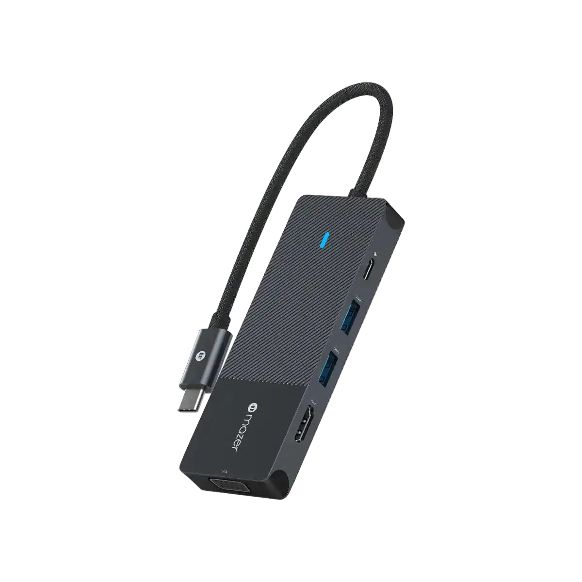 อุปกรณ์แปลงสัญญาณ Mazer M-UC2MULTI7005-BK 8-in-1 Multimedia Hub 100W