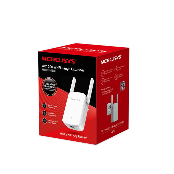 อุปกรณ์ขยายสัญญาณ Mercusys ME30 AC1200 Wi-Fi Range Extender