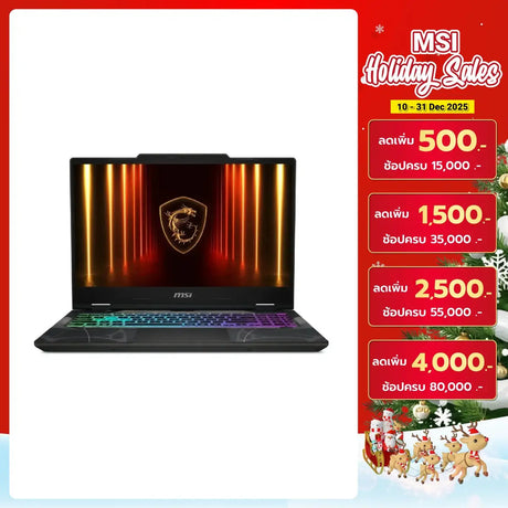 โน๊ตบุ๊ค MSI Cyborg 15 B2RWEKG 056TH Core 7 สีดำ (Translucent Black) - SpeedCom