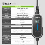 เครื่องชาร์จรถยนต์ไฟฟ้าแบบพกพา MSI EVSE EZGO EU 32A 1 PHASE BT [GRAY-GRAY]SpeedCom