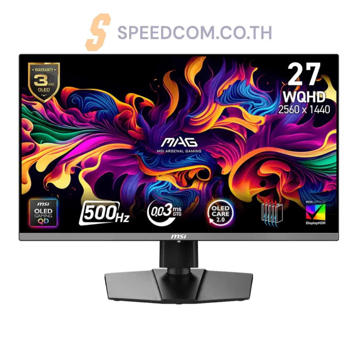 จอมอนิเตอร์ MSI MAG 272QP QD OLED X50 26.5" 500Hz สีดำ - SpeedCom