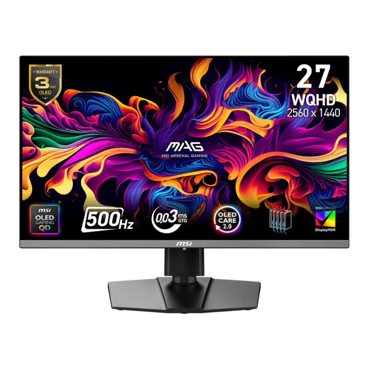 จอมอนิเตอร์ MSI MAG 272QP QD OLED X50 26.5" 500Hz สีดำ - SpeedCom