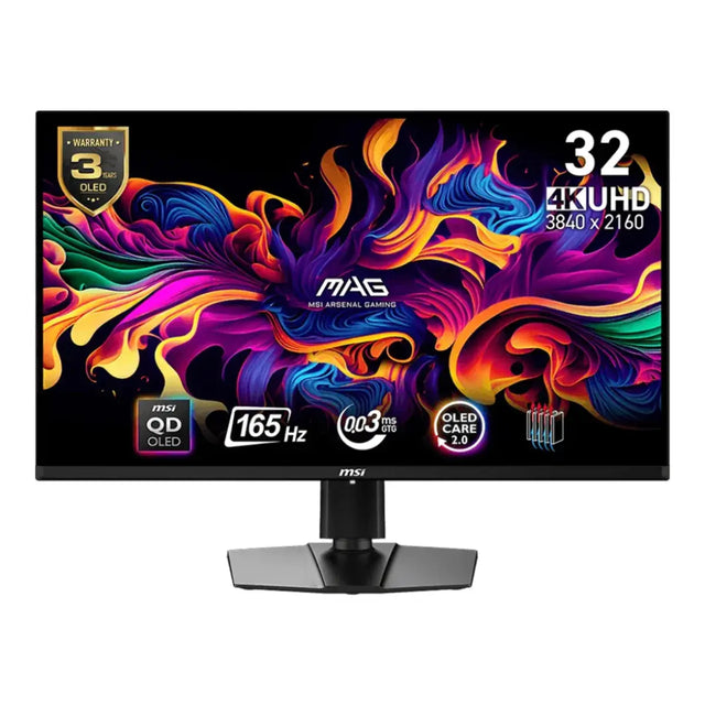 จอมอนิเตอร์ MSI MAG 321UP QD OLED 31.5" 165Hz สีดำ - SpeedCom
