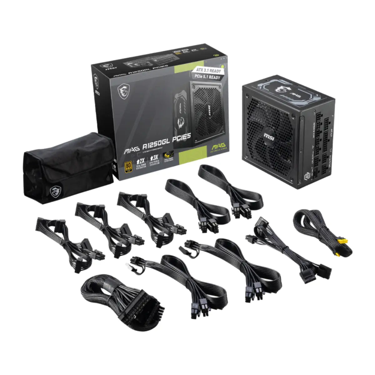 อุปกรณ์จ่ายไฟ MSI MEG A1250GL PCIE5 80 Plus Gold 1250W