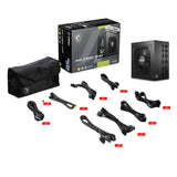 อุปกรณ์จ่ายไฟ MSI MAG A750GL 750W 80 PLUS GOLD ATX MSI-MAG-A750GL สีดำSpeedCom