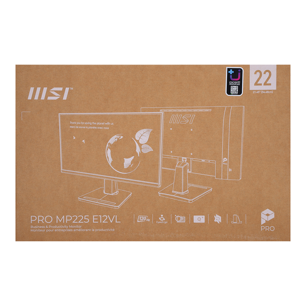 จอมอนิเตอร์ MSI PRO MP225 E12VL 21.45" FHD 120Hz สีดำ - SpeedCom