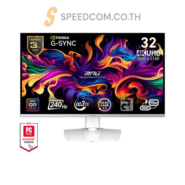 จอมอนิเตอร์ MSI MPG 321URXW 31.5" QD-OLED 240Hz สีขาว