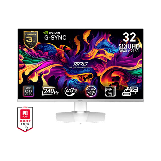 จอมอนิเตอร์ MSI MPG 321URXW 31.5" QD-OLED 240Hz สีขาว