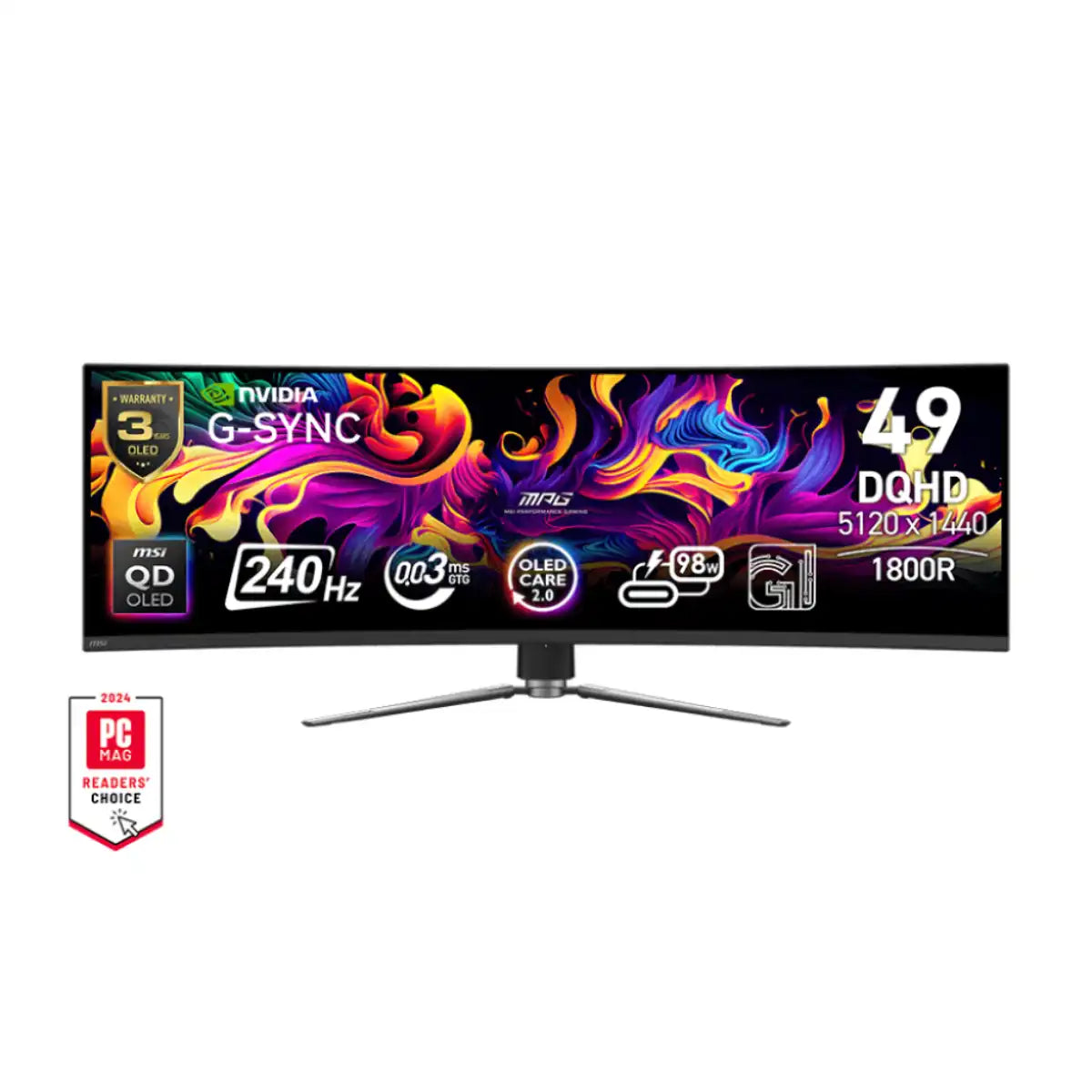 จอมอนิเตอร์ MSI MPG 491CQPX QD-OLED 49.0" Curve 240Hz สีดำ