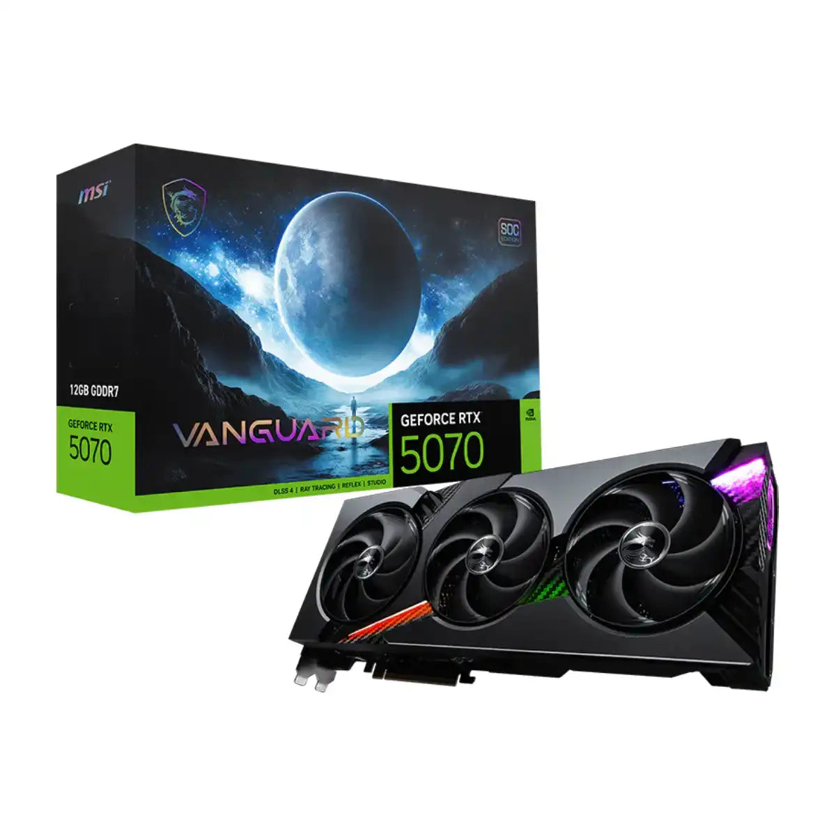 การ์ดจอ MSI GeForce RTX 5070 12G VANGUARD SOC 12GB GDDR7SpeedCom
