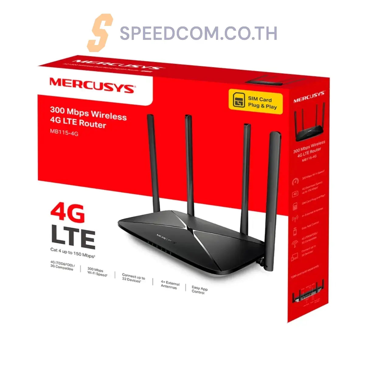 เราเตอร์ Mercusys MB115-4G 300 Mbps Wireless N 4G LTE Router