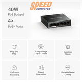 สวิตช์ฮับ Mercusys MS106LP 6 - Port Desktop Switch with 4 - Port PoE+ สีดำ - SpeedCom