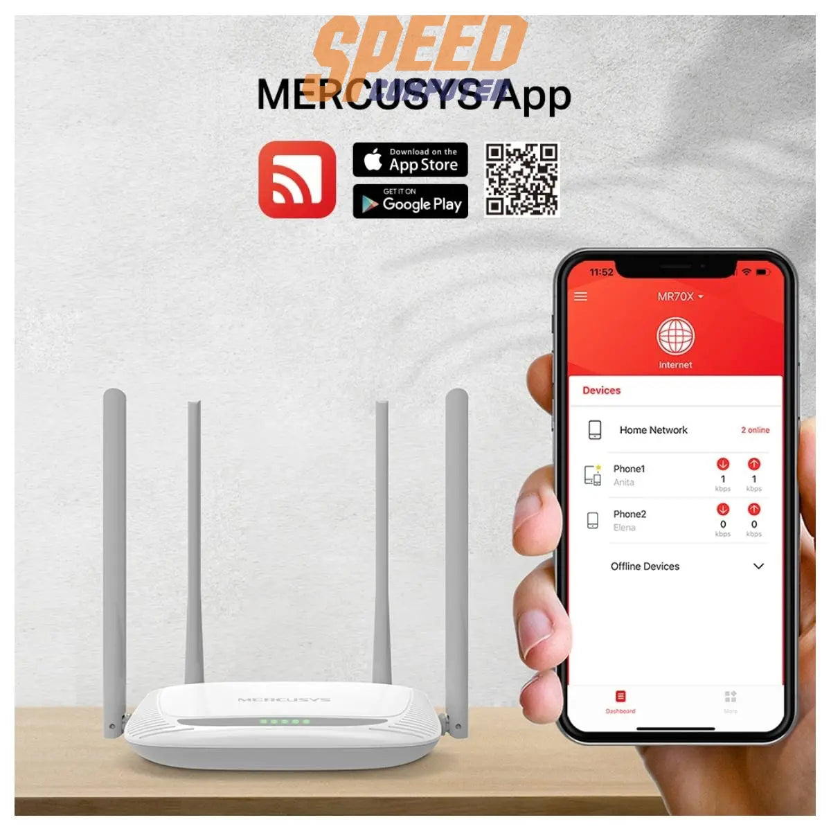 เราเตอร์ Mercusys MW325R 300Mbps Enhanced Wireless N Router สีขาว - SpeedCom