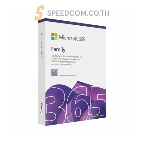ซอฟต์แวร์ลิขสิทธิ์เเท้ Microsoft 365 Family English APAC SUBSCR 1 Year Media less 2021 1 To 6 People