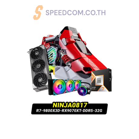 คอมประกอบ NINJA0817-R7-9800X3D-RX9070XT-DDR5-32G Powered By ASUS - SpeedCom