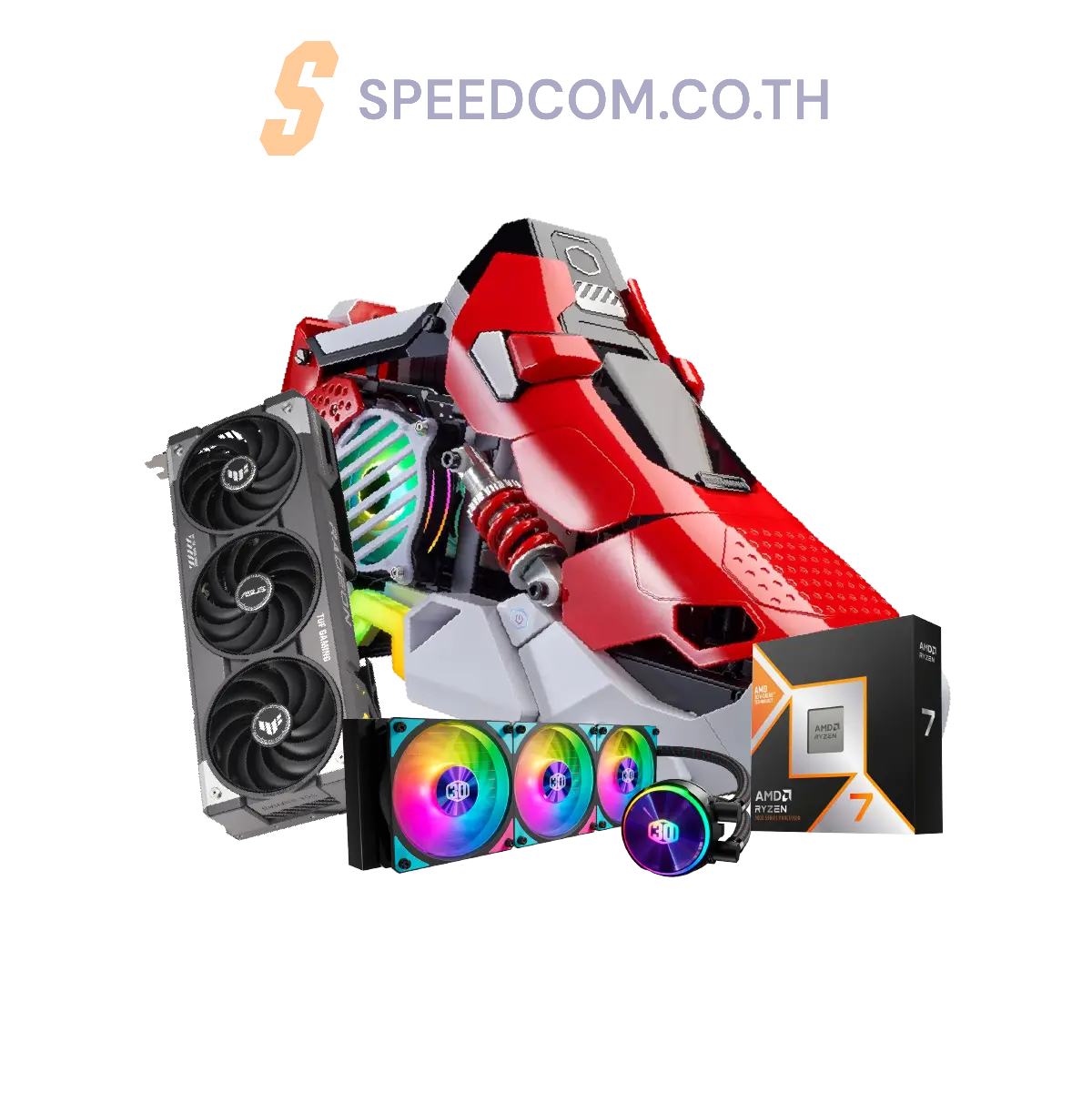 คอมประกอบ NINJA0817-R7-9800X3D-RX9070XT-DDR5-32G Powered By ASUS - SpeedCom