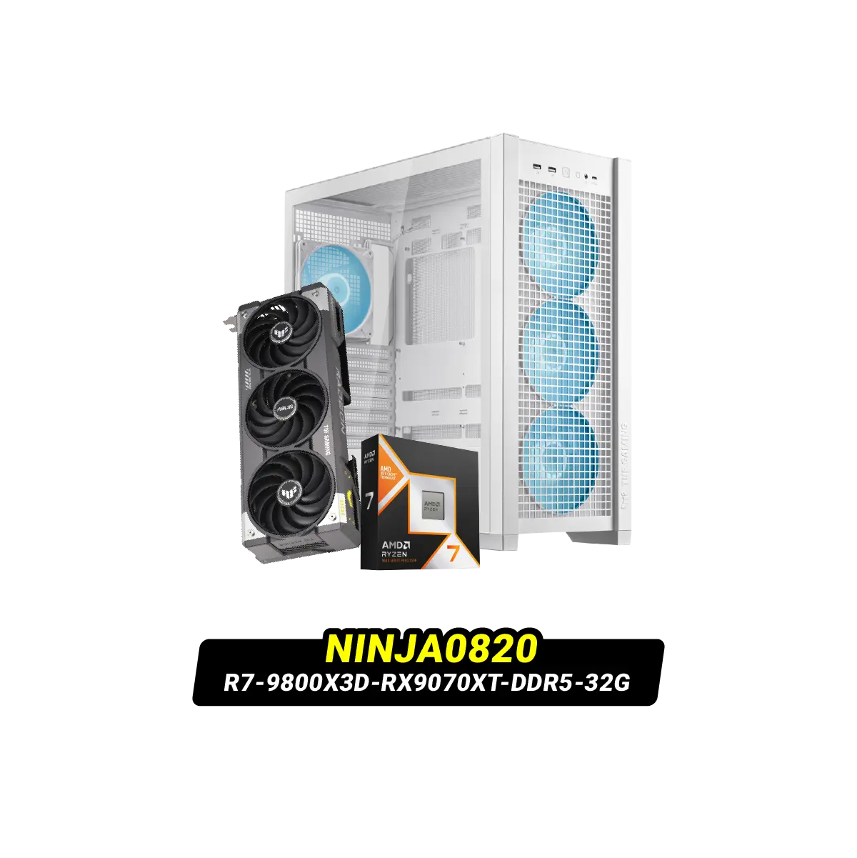 คอมประกอบ NINJA0820-R7-9800X3D-RX9070XT-DDR5-32G Powered By ASUS - SpeedCom
