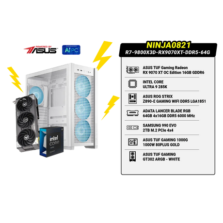 คอมประกอบ NINJA0821-R7-9800X3D-RX9070XT-DDR5-64G Powered By ASUS - SpeedCom