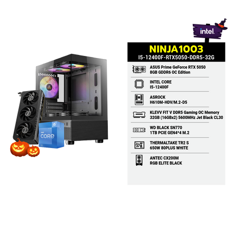 คอมประกอบ NINJA1003-I5-12400F-RTX5050-DDR5-32G - SpeedCom