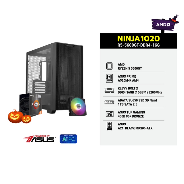 คอมประกอบ NINJA1020-R5-5600GT-DDR4-16G Powered BY ASUS