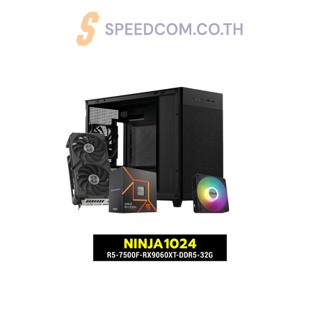คอมประกอบ NINJA1024-R5-7500F-RX9060XT-DDR5-32G Powered BY ASUS