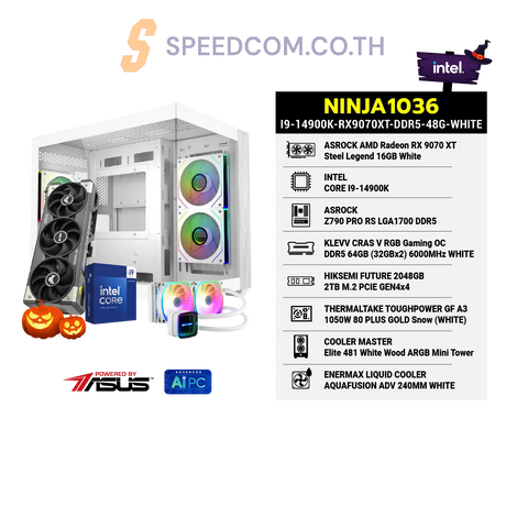 คอมประกอบ NINJA1036-I9-14900K-RX9070XT-DDR5-48G-WHITE Powered BY ASROCK
