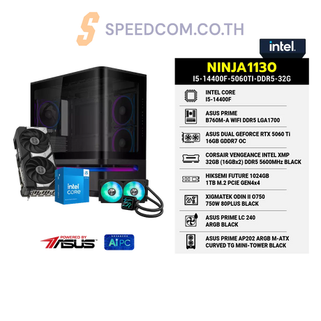 คอมประกอบ NINJA1130-I5-14400F-5060TI-DDR5-32G Powered BY ASUSSpeedCom