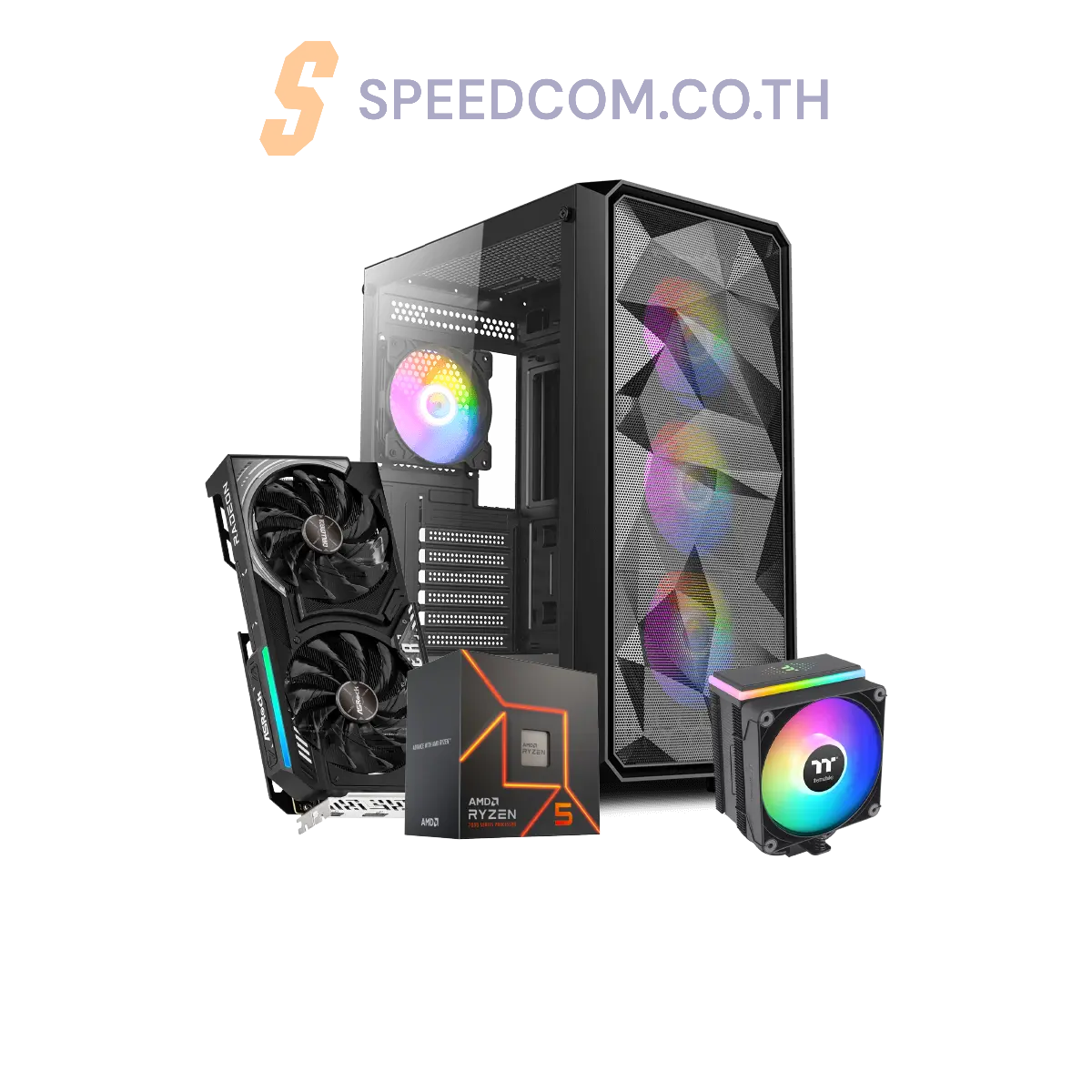 คอมประกอบ NINJA1135-R5-7500F-RX9060XT-DDR5-32G Powered BY ASROCKSpeedCom