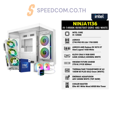 คอมประกอบ NINJA1136-I9-14900K-RX9070XT-DDR5-48G-WHITE Powered BY ASROCKSpeedCom