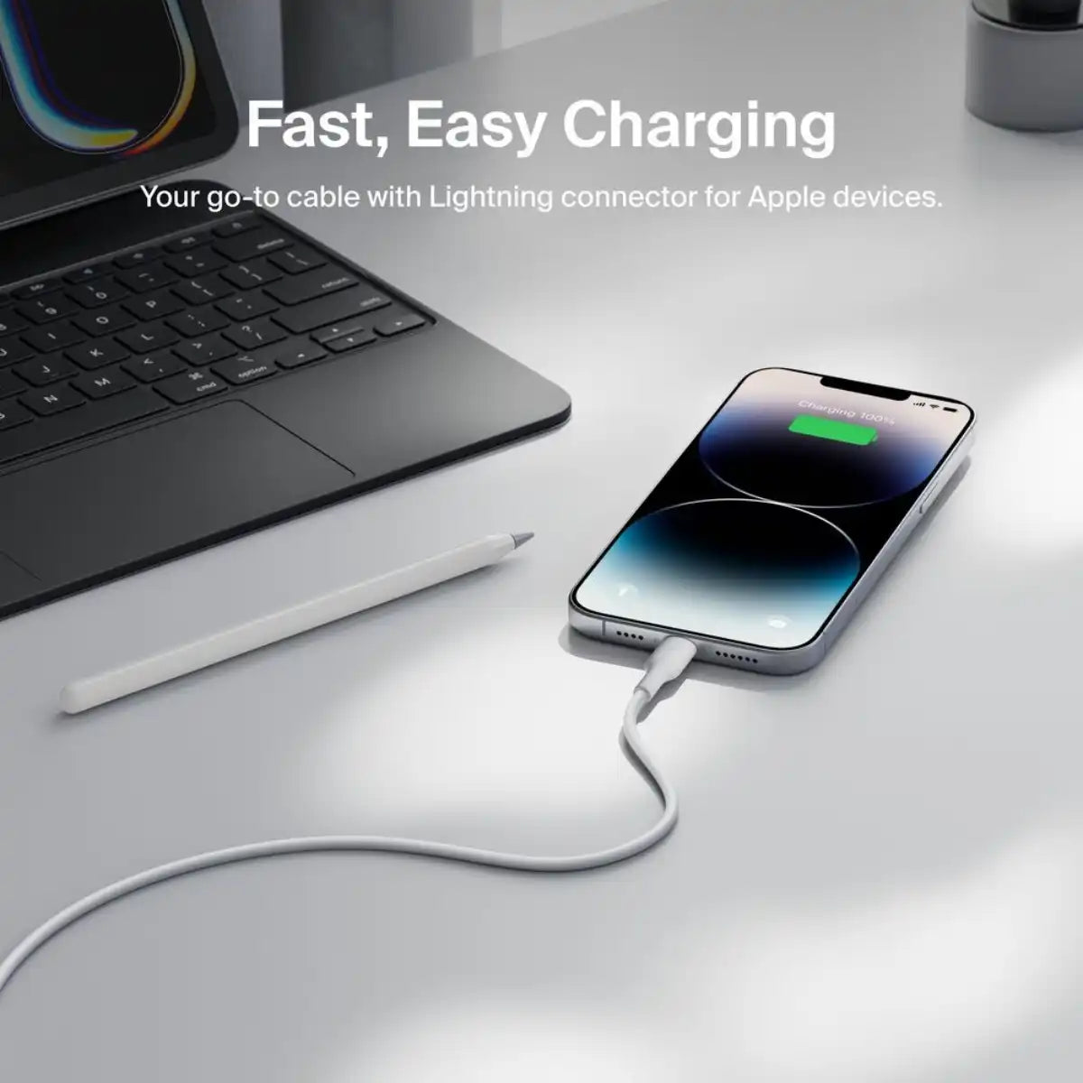 สายชาร์จ Belkin BoostCharge USB-A Cable to Lightning 6.6ft/2m