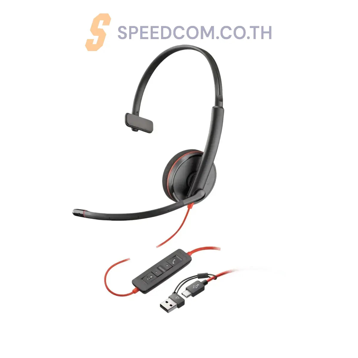 หูฟัง Poly Blackwire 3210 MONO USB-C HS+ USB-C/A (8X214AA) - SpeedCom