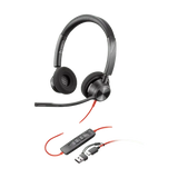 หูฟัง  Poly Blackwire 3320 (8X220AA) USB-C Headset +USB-C/A Adapter