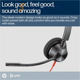 หูฟัง  Poly Blackwire 3320 (8X220AA) USB-C Headset +USB-C/A Adapter