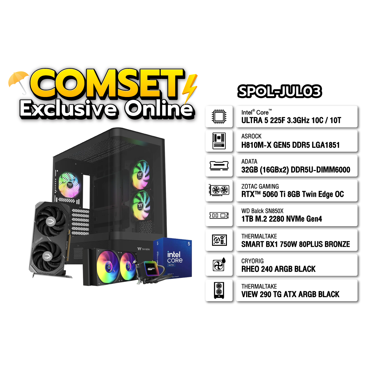 คอมประกอบ SPOL-JUL03-Ultra5-225F-DDR5-32GB-1TB-5060TI