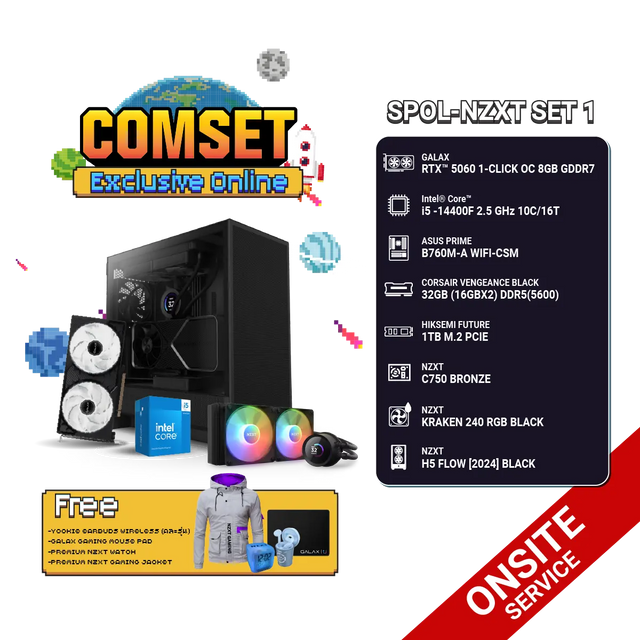 คอมประกอบ SPOL-NZXT SET 1- i5-14400F-32GB-1TB-5060 - SpeedCom