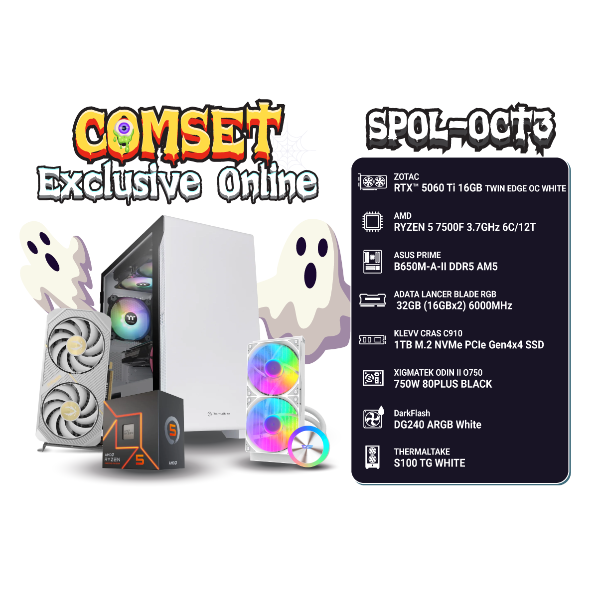 คอมประกอบ SPOL-OCT3-R5 7500F-32GB-1TB-5060 Ti - SpeedCom