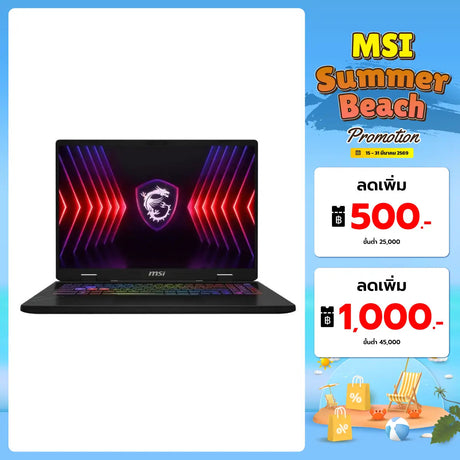 โน๊ตบุ๊ค MSI Titan 18 HX AI A2XWJG-288TH Ultra 9 สีดำ (Core Black)SpeedCom