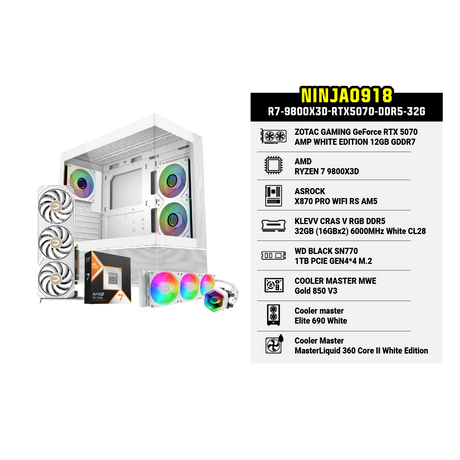 คอมประกอบ Set NINJA0918-R7-9800X3D-RTX5070-DDR5-32G