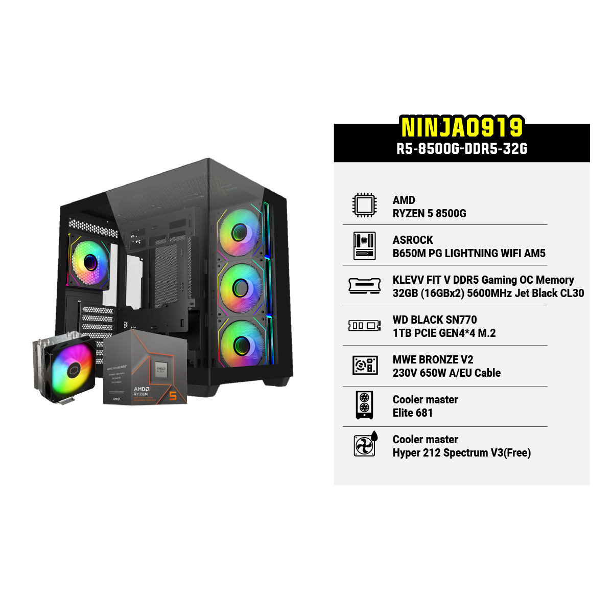 คอมประกอบ Set NINJA0919-R5-8500G-DDR5-32G