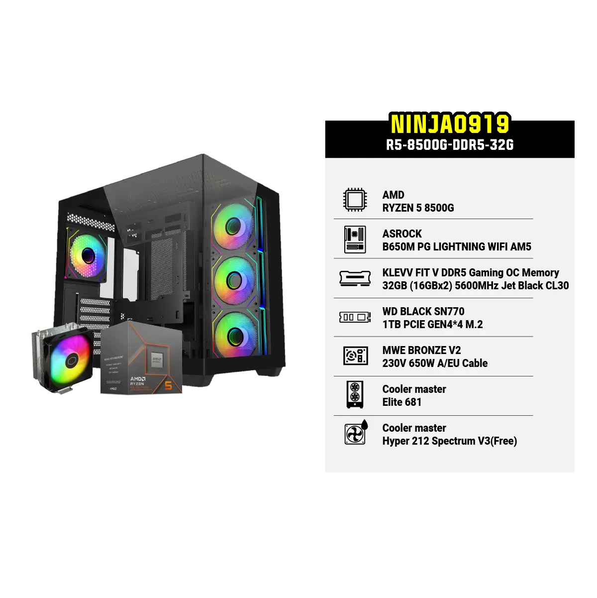 คอมประกอบ Set NINJA0919-R5-8500G-DDR5-32G