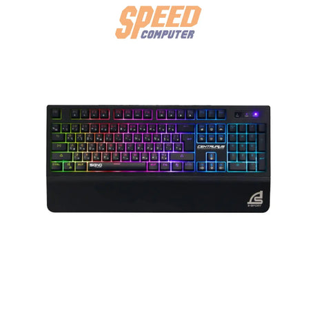คีย์บอร์ดไร้สาย Signo รุ่น KB730 Centaurus สีดำ มาพร้อมไฟ RGB ปรับได้หลายโหมด รองรับการเชื่อมต่อไร้สายและใช้งานสะดวกสำหรับเกมเมอร์และใช้งานทั่วไป