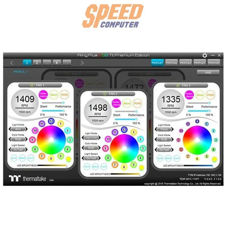 พัดลมเคส THERMALTAKE RIING PLUS 12 RGB RADIATOR FAN TT PREMIUM EDITION - SpeedCom