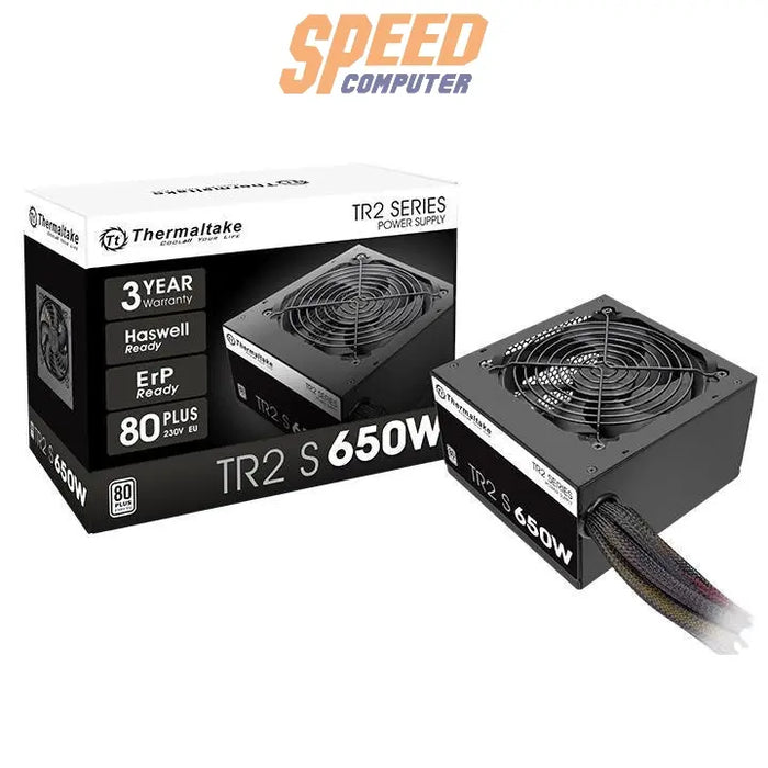 อุปกรณ์จ่ายไฟ THERMALTAKE TR2 S 650W 80 PLUS WHITE ATX PS-TRS-0650NNSAWE-2 สีดำ - SpeedCom